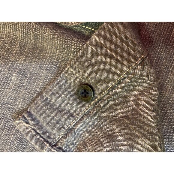 Woolrich Shirt Mens L Used Blue Button Short Sleeve - Picture 11 of 11